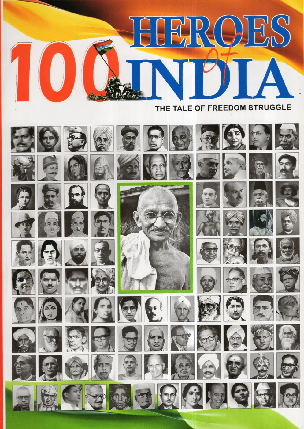 100 HEROES OF INDIA - THE TALE OF FREEDOM STRUGGLE by FAIR MEDIA English book cover