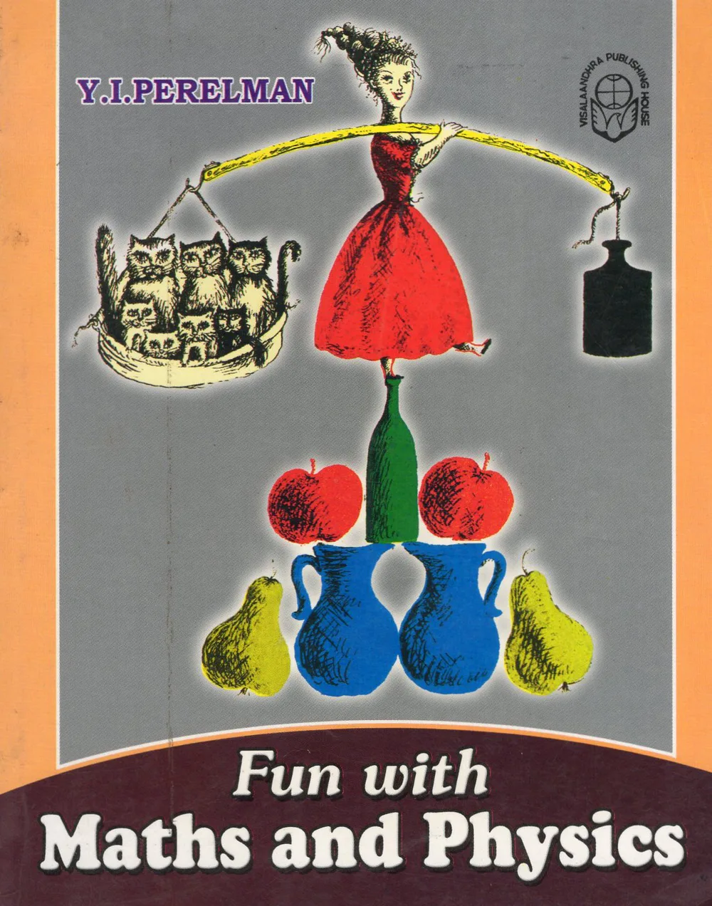 FUN WITH MATHS AND PHYSICS by Y.I.PERELMAN Telugu book cover