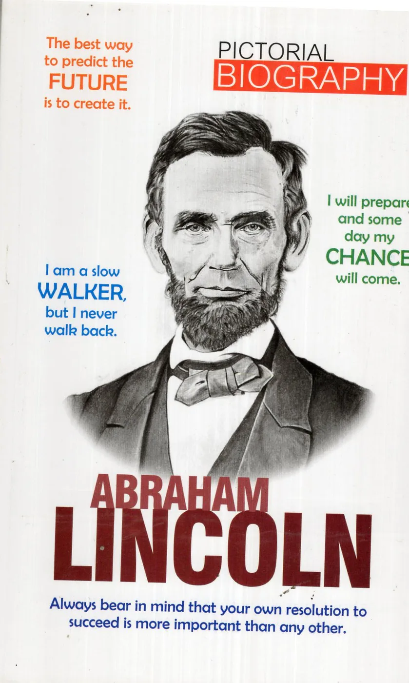 ABRAHAM LINCOLN - PICTORIAL BIOGRAPHY by JAINCO ENTERPRISES English book cover