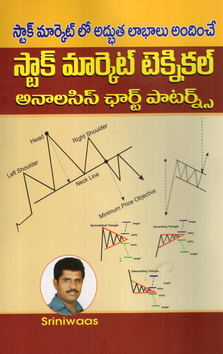 STOCK MARKET TECHNICAL ANALASIS CHART PATERNS by SRINIWAS Telugu book cover