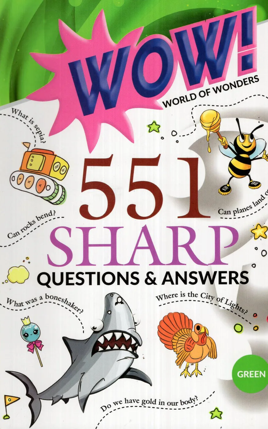 551 SHARP QUESTIONS AND ANSWERS - WOW WORLD OF WONDERS by JAINCO ENTERPRISES English book cover
